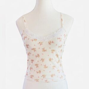 Oh Polly Floral Lace Trim Camisole Top XS
